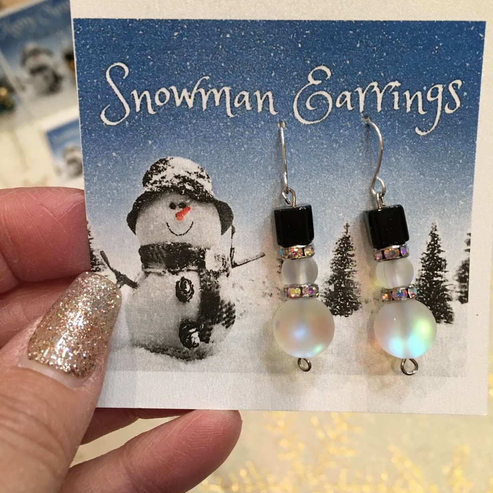 Snowman ☃️ Earrings - Picture 2 of 7